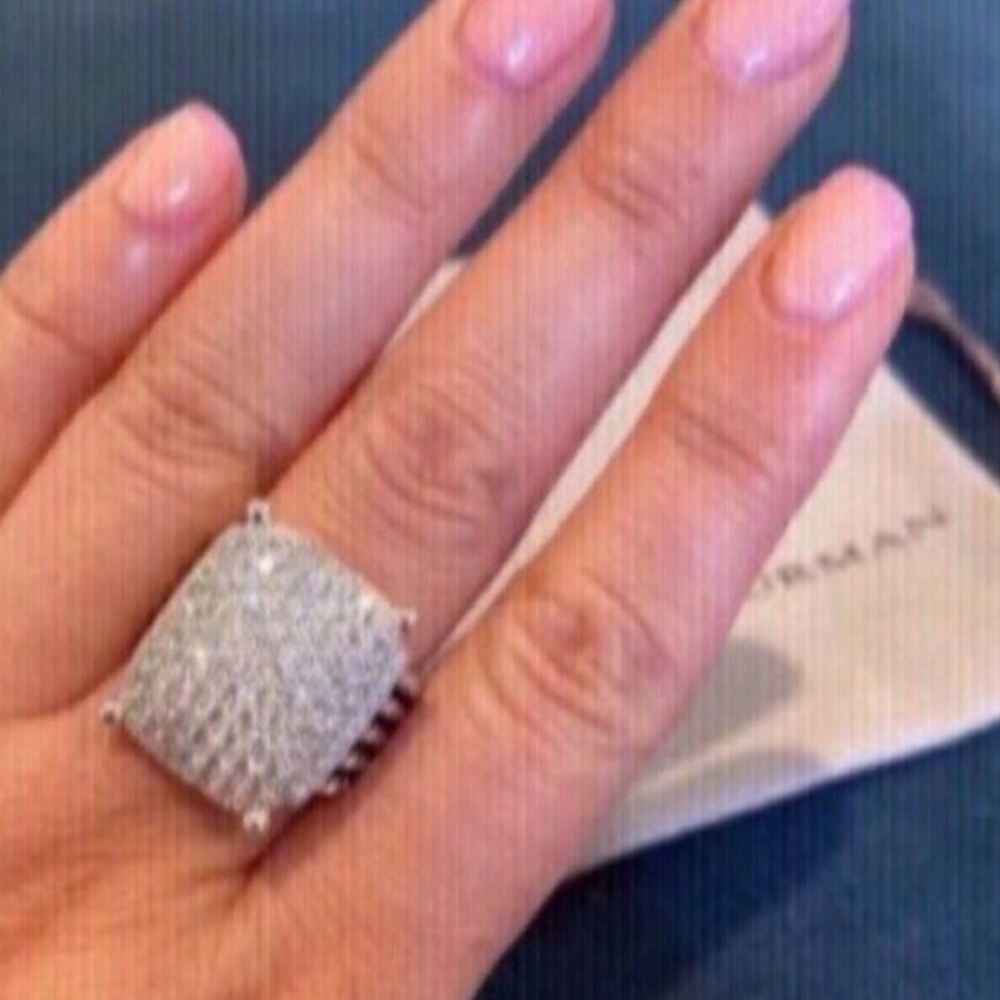 David Yurman Silver Diamond Ring sz7